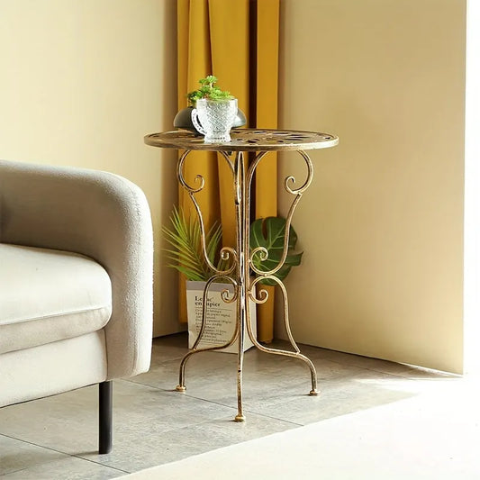Vintage Metal Scrollwork Side Table - Image 3