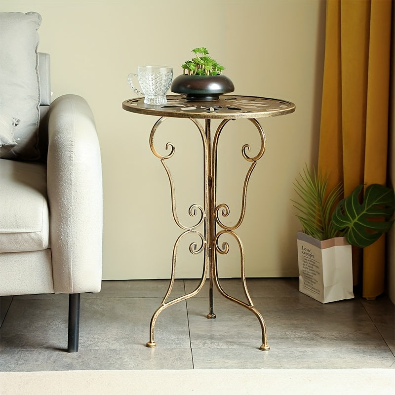 Vintage Metal Scrollwork Side Table - Image 5