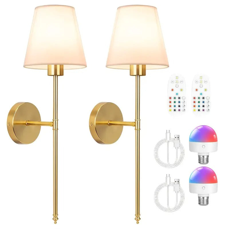 Battery Wall Sconces Set of 2 with Remote - Image 2