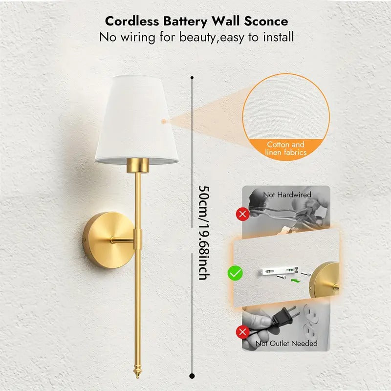 Battery Wall Sconces Set of 2 with Remote - Image 4