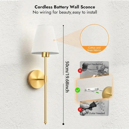 Battery Wall Sconces Set of 2 with Remote - Image 4