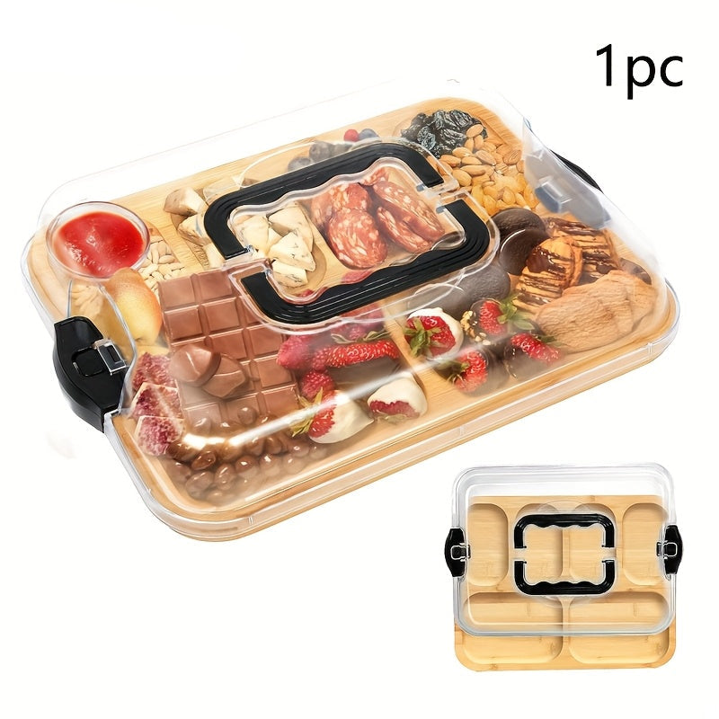 Bamboo Cheese Tray with Acrylic Lid - Image 4