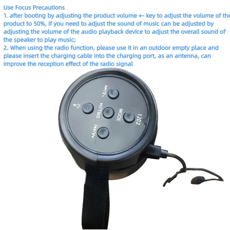 LED Lights Speaker with Powerful Bass Black - Image 2