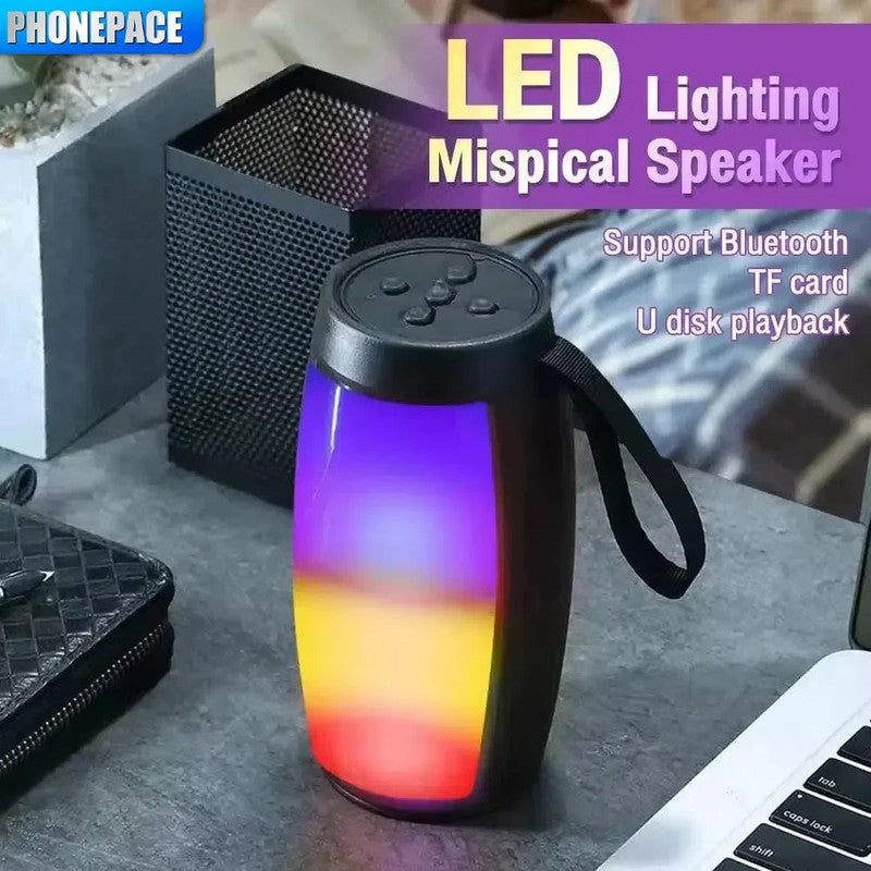LED Lights Speaker with Powerful Bass Black - Image 6