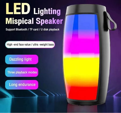 LED Lights Speaker with Powerful Bass Black - Image 7