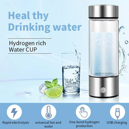Portable Electric Hydrogen Water Bottle Silver - Image 6