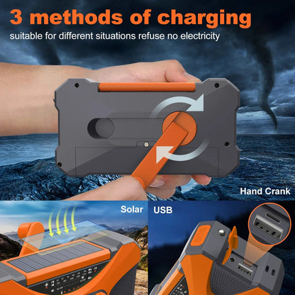 Emergency Hand Crank Solar Radio Orange - Image 2