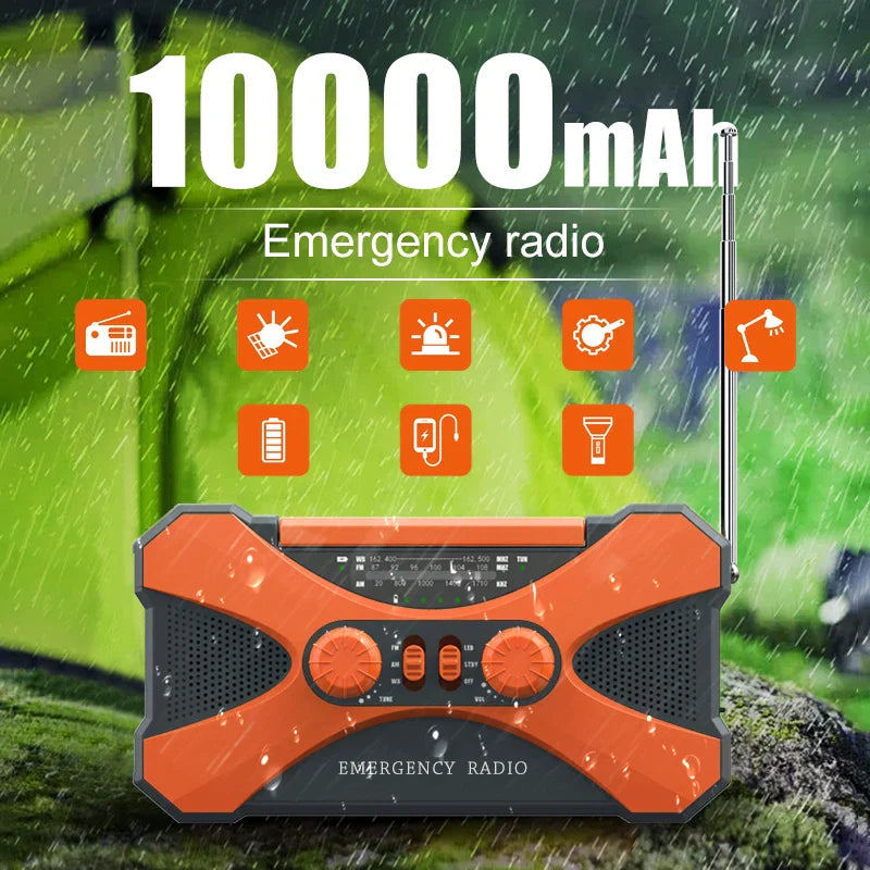 Emergency Hand Crank Solar Radio Orange - Image 3