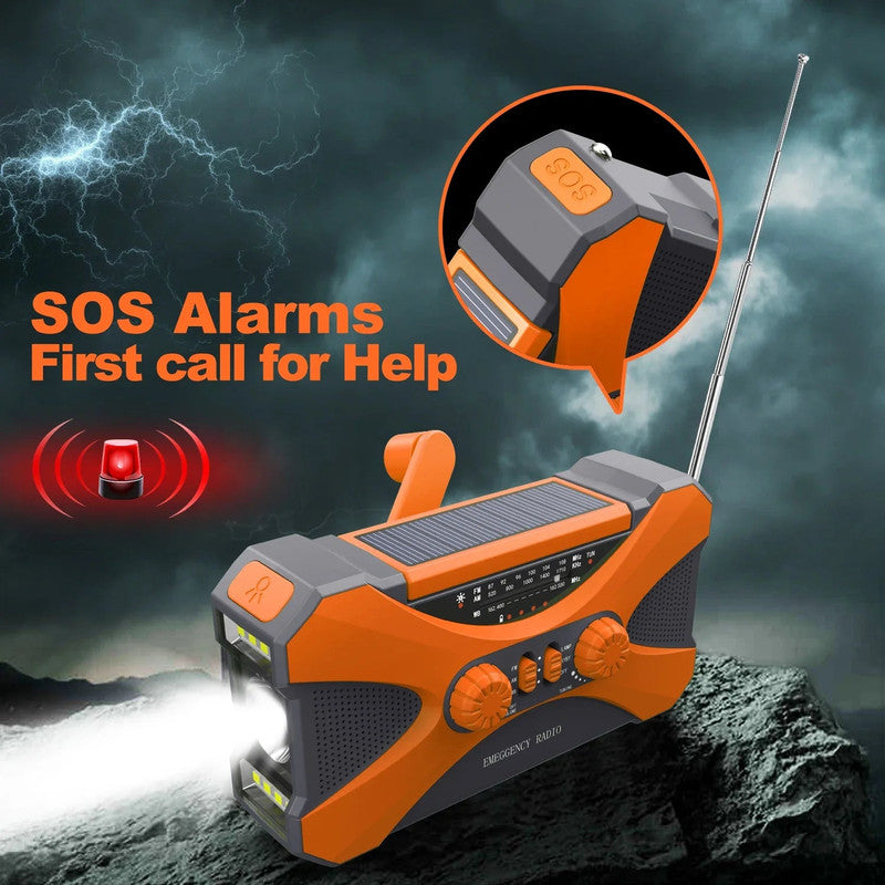 Emergency Hand Crank Solar Radio Orange - Image 4
