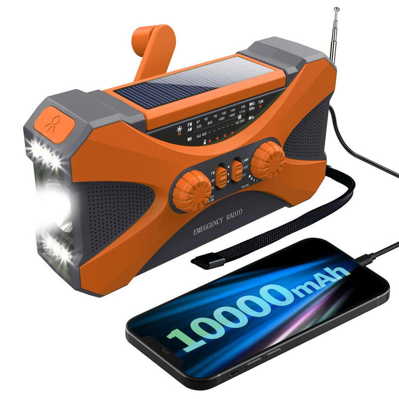 Emergency Hand Crank Solar Radio Orange - Image 6