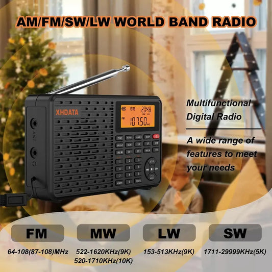Stereo Digital Portable Radio Black - Image 2