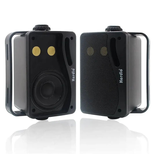 3-Way Waterproof Wall Mount Speakers Black - Image 2