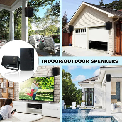 3-Way Waterproof Wall Mount Speakers Black - Image 3