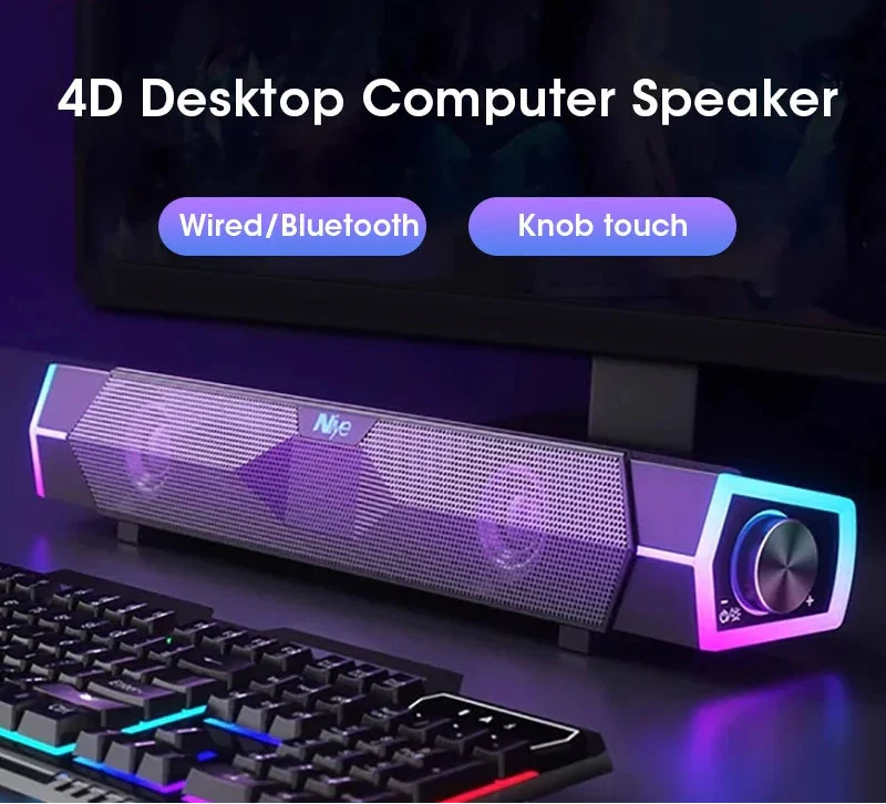 Computer Bluetooth RGB Light Speaker Black - Image 2