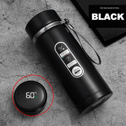 1L Thermos Bottle with LED Temperature Display Black - Image 3