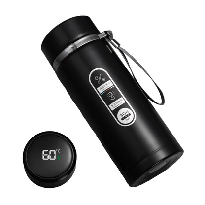 1L Thermos Bottle with LED Temperature Display Black - Image 4
