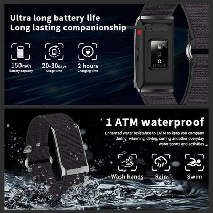 Smart Fitness Bracelet with 24H Heart Rate Black - Image 3
