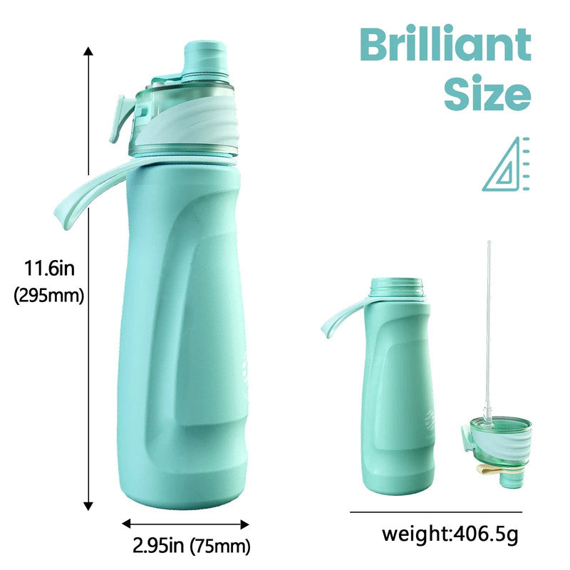 750ML Spray Water Bottle Green - Image 4
