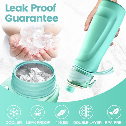 750ML Spray Water Bottle Green - Image 6
