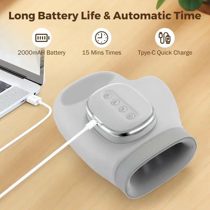 5-Level Electric Hand Massager with Hot Compress Grey - Image 3