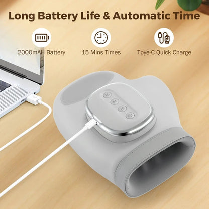 5-Level Electric Hand Massager with Hot Compress Grey - Image 3