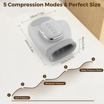 5-Level Electric Hand Massager with Hot Compress Grey - Image 7