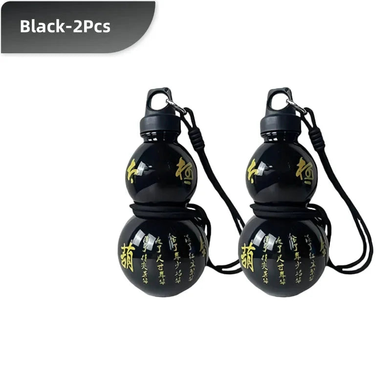 2pcs 800ml Gourd Water Bottle Black - Image 6