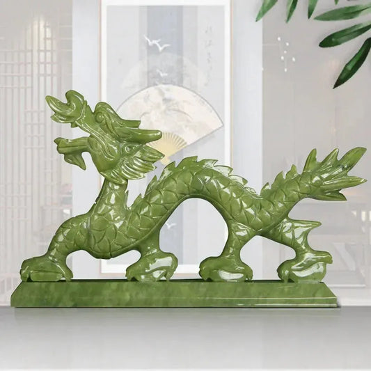 Feng Shui Elegance: Chinese Zodiac Dragon Jade Ornaments - Image 2