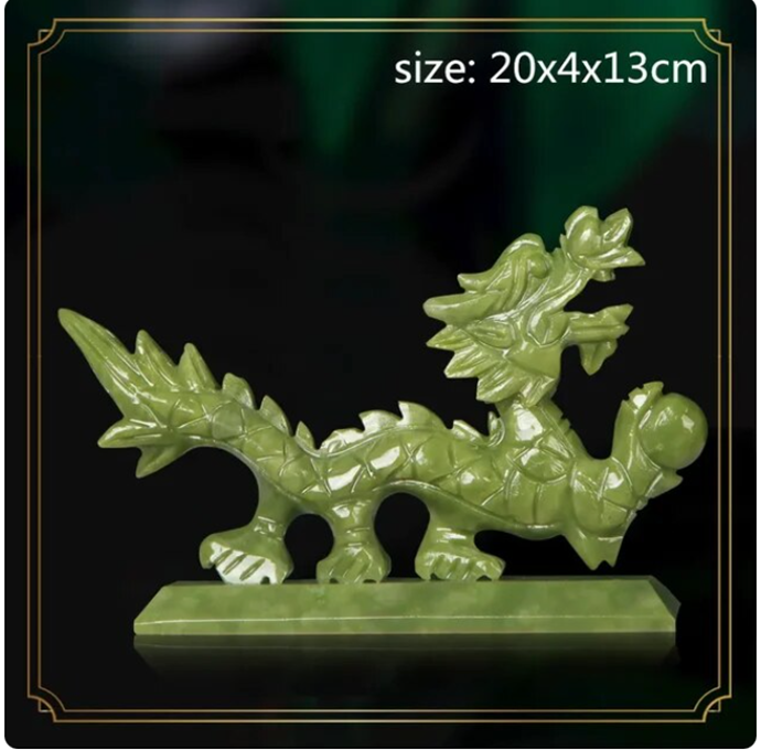 Feng Shui Elegance: Chinese Zodiac Dragon Jade Ornaments - Image 4
