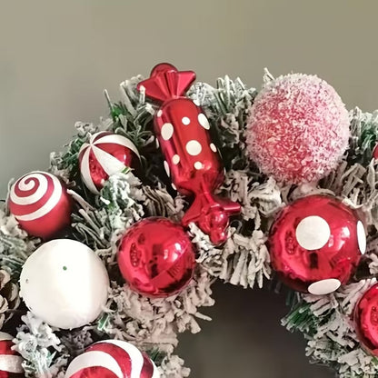Classic Flocked Christmas Wreath Door & Wall Decor - Image 2