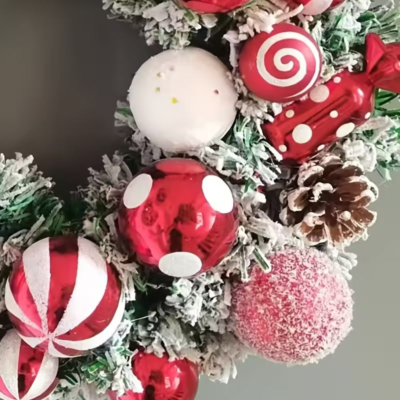Classic Flocked Christmas Wreath Door & Wall Decor - Image 3