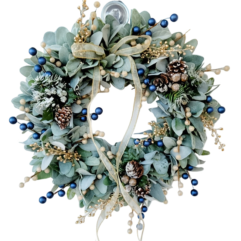 Blueberry Eucalyptus Wreath with Golden Accents - Image 2