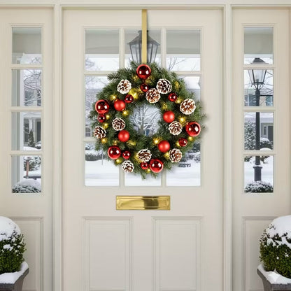 Pre-Lit Christmas Door Wreath LED Decor - Image 3