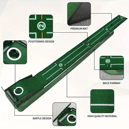 Compact Edition Portable Golf Putting Training Mat - Image 3