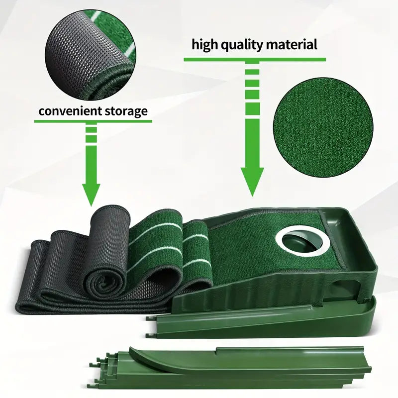 Compact Edition Portable Golf Putting Training Mat - Image 5