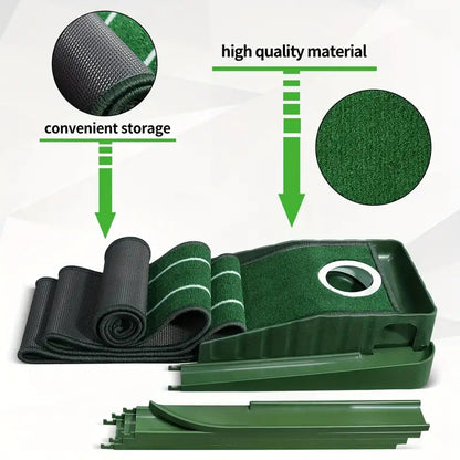 Compact Edition Portable Golf Putting Training Mat - Image 5