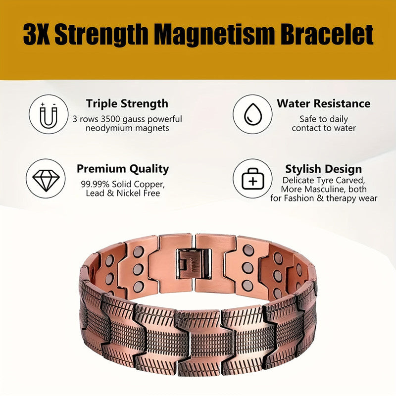 3X Strong Copper Magnetic Bracelet for Men - Image 6