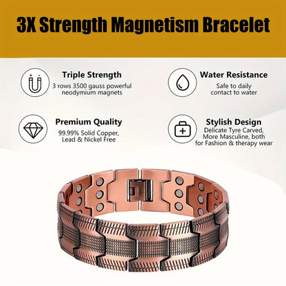3X Strong Copper Magnetic Bracelet for Men - Image 6