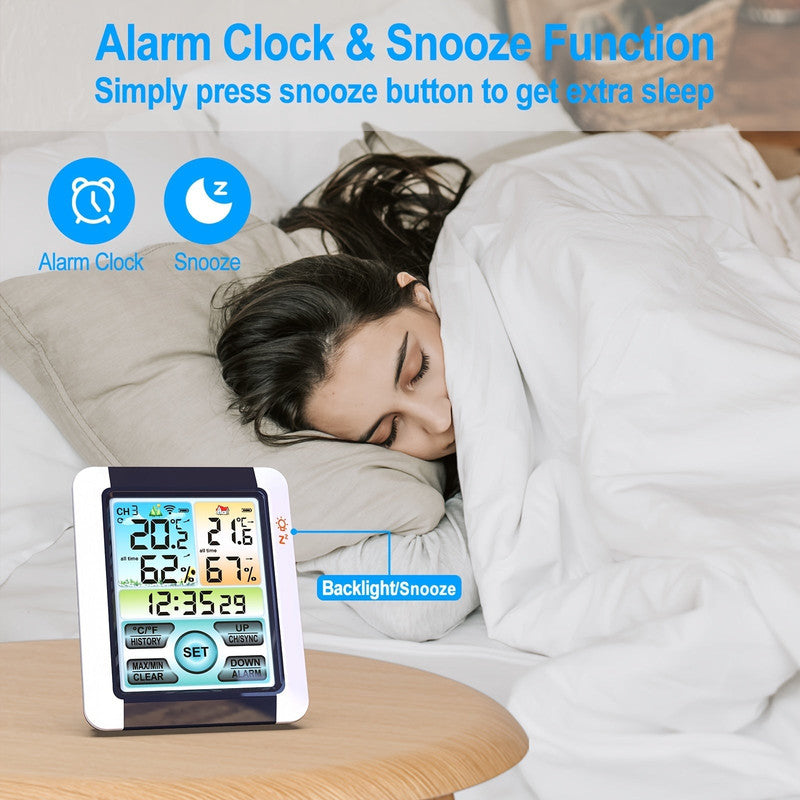 Wireless Weather Station Digital Thermometer with Sensor - Image 2