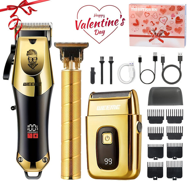 Golden Hair Clipper Razor Trimmer Set for Men - Image 2