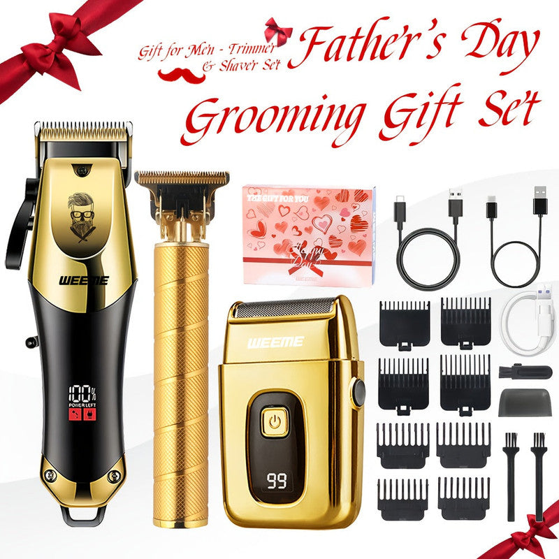 Golden Hair Clipper Razor Trimmer Set for Men - Image 3
