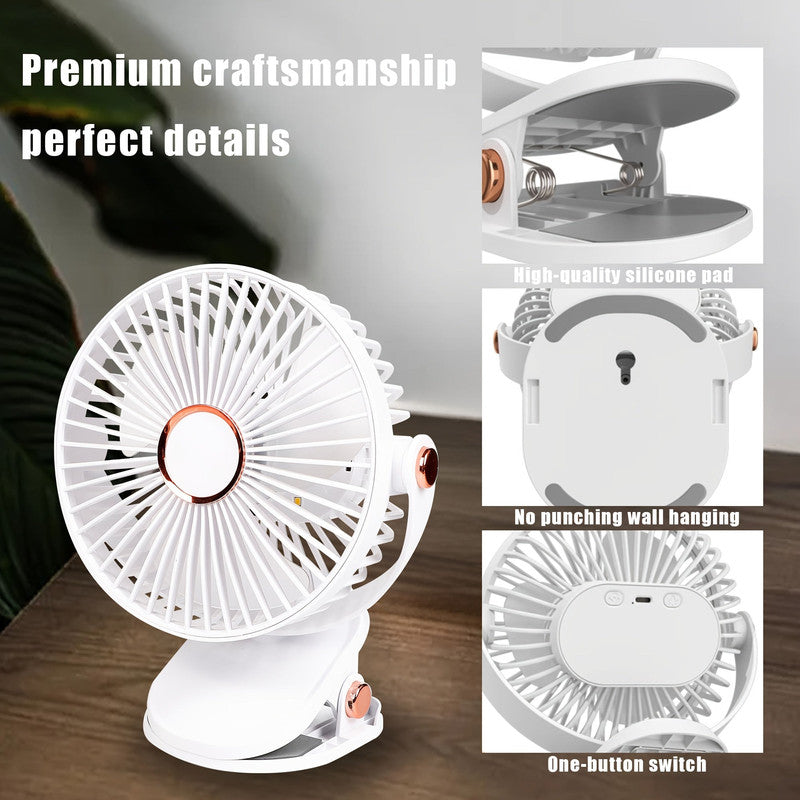 Solar Battery Camping Fan with Light Rechargeable - Image 2
