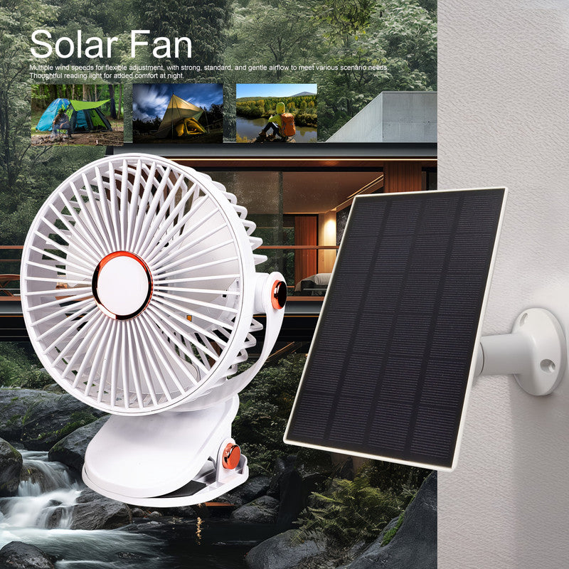 Solar Battery Camping Fan with Light Rechargeable - Image 3