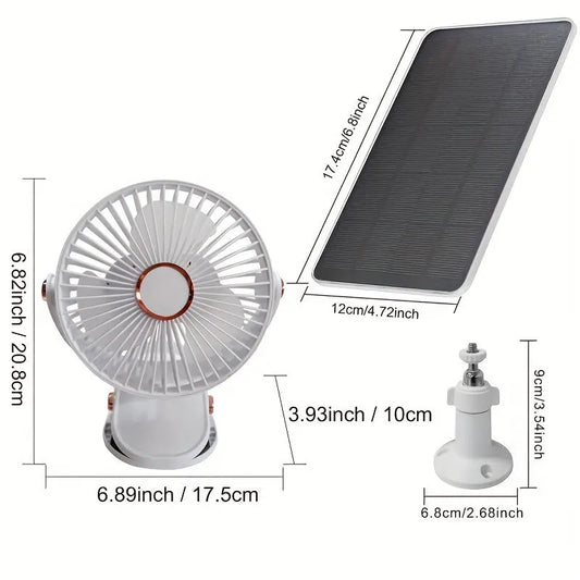 Solar Battery Camping Fan with Light Rechargeable - Image 4