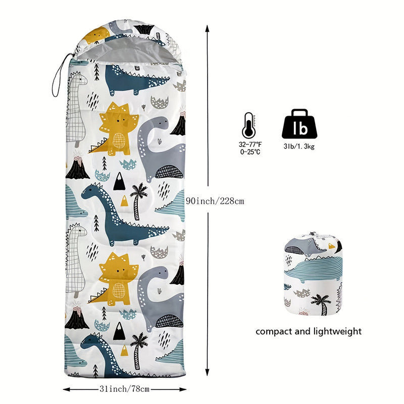 Dinosaur Camping Sleeping Bag Lightweight Warm Quilt - Image 5