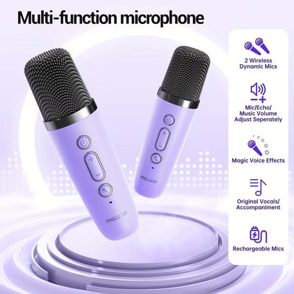 Wireless Mini Karaoke Machine with Microphones - Image 3
