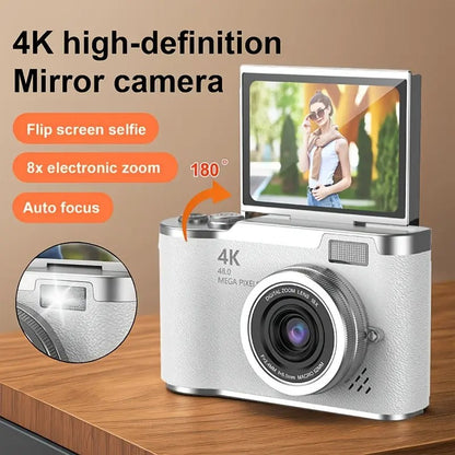 Retro CCD-4K Digital Camera with Flip Screen
