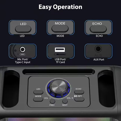 Portable Karaoke Speaker with 2 Wireless Microphones - Image 5