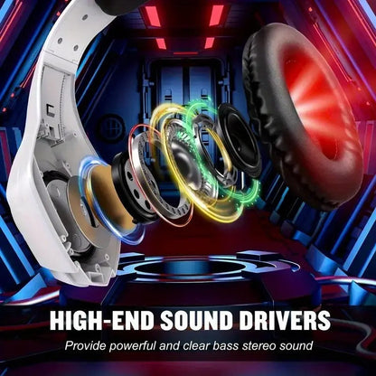 Gaming Headset with Mic, LED Light & Surround Bass - Image 2