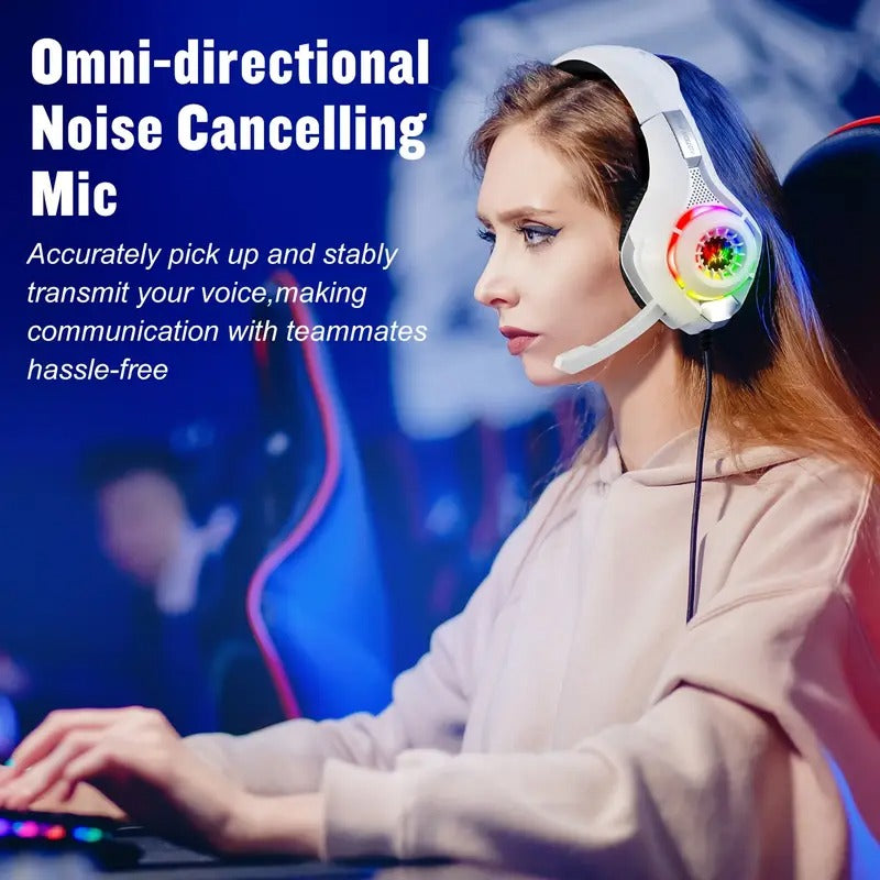 Gaming Headset with Mic, LED Light & Surround Bass - Image 4